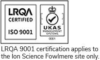 ION Science ISO9001 certification 