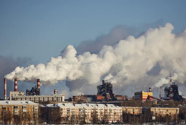 Industrial Pollution over city